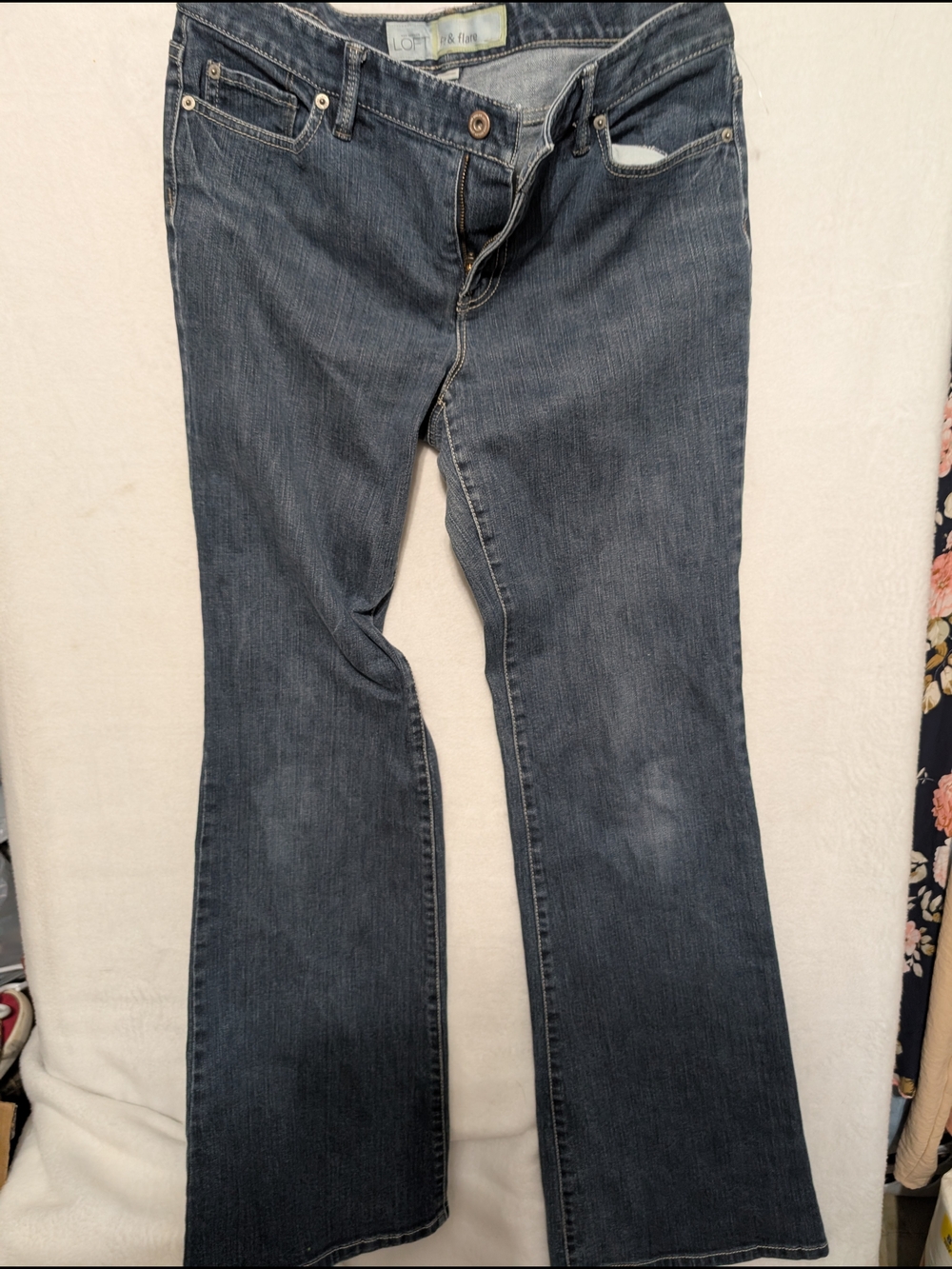 LOFT Dark Indigo Flare Jeans Fit‎ And Flare Size 10L